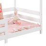 Cama Montessoriana Madeira Maciça Casa com Estrado Rena Branco Idimex - 5