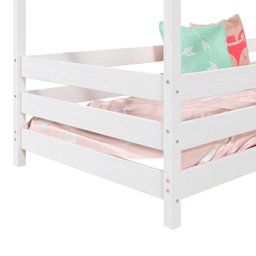 Cama Montessoriana Madeira Maciça Casa com Estrado Rena Branco Idimex - 3