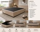 Ver imagem 3 de Cama Box Baú 138 x 188 cm, Tecido Blindado com 1cm de Espuma, 100% Madeira, Série Ouro Cor Bege