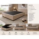 Ver imagem 3 de Cama Box Baú 138 x 188 cm, Tecido Blindado com 1cm de Espuma, 100% Madeira, Série Ouro Cor Bege