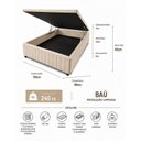 Ver imagem 2 de Cama Box Baú 138 x 188 cm, Tecido Blindado com 1cm de Espuma, 100% Madeira, Série Ouro Cor Bege