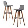 Conjunto 2 Banquetas Unidecor Línea em Madeira e Linho Cinza - 3
