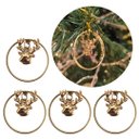 Ver imagem 1 de Kit 4 Pingentes Argola Natal Rena Metal Rosê Gold 4cm - Bela Flor