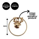 Ver imagem 3 de Kit 4 Pingentes Argola Natal Rena Metal Rosê Gold 4cm - Bela Flor