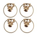 Ver imagem 2 de Kit 4 Pingentes Argola Natal Rena Metal Rosê Gold 4cm - Bela Flor