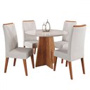Ver imagem 1 de Mesa de Jantar 4 Lugares World com Vidro Mel/marfim/off White - Viero Móveis