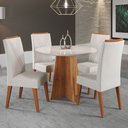 Ver imagem 2 de Mesa de Jantar 4 Lugares World com Vidro Mel/marfim/off White - Viero Móveis