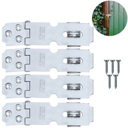 Dobradiça Porta Cadeado Fecho Trinco Zincado 6,5cm para Portão Gaveta Armário | Silvana | Kit 04 Un - 1