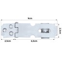 Ver imagem 2 de Dobradiça Porta Cadeado Fecho Trinco Zincado 6,5cm para Portão Gaveta Armário | Silvana | Kit 04 Un