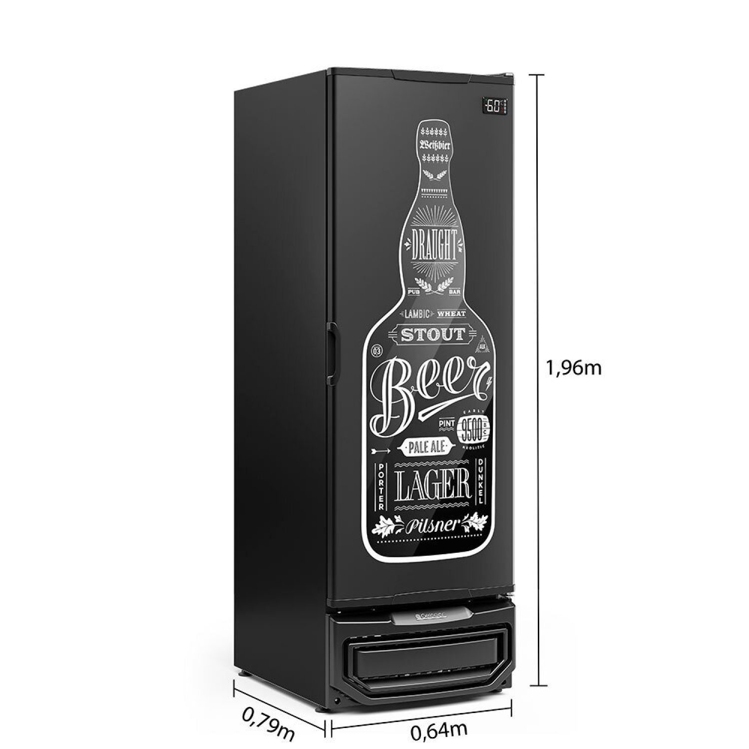 Cervejeira 570 Litros Frost Free Porta Cega GCB-57 PR Gelopar Preta 127v - 2