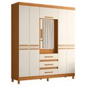 Ver imagem 3 de Guarda Roupa Casal New Fusion 10 Portas e Cômoda Sapateira Dora Cinamomo Off White - Móveis Albatroz