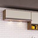 Ver imagem 1 de Armário Aéreo para Cozinha 1 Porta Basculante Athena Marrom/Itaúba/Off White