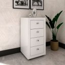 Ver imagem 5 de Gaveteiro para Escritório 4 Gavetas com Rodízios Branco