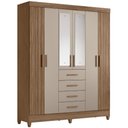 Ver imagem 1 de Guarda Roupa Casal 165cm com Espelho Khani Carvalho/fendi Z17 - Mpozenato
