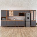Ver imagem 1 de Cozinha Modulada 9 Peças Elena em MDF Cinamomo e Titanium