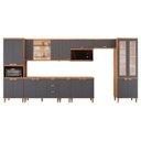 Ver imagem 2 de Cozinha Modulada 9 Peças 1 Cristaleira 3 Balcões 4 Armários Aéreo 1 Torre Elena Cinamomo/Titanium