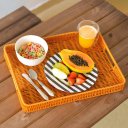 Ver imagem 5 de Bandeja Organizadora Retangular Vime Servir Café Temperos:marrom Claro