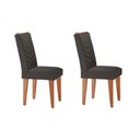 Ver imagem 7 de Conjunto: Mesa de Cozinha Alvorada Tampo Madeirado C/ Vidro Canto Reto 180x90cm e 6 Cadeiras