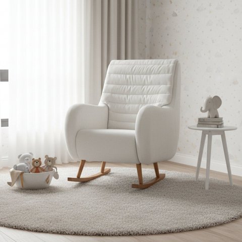 Poltrona Amamentação Balanço de Madeira Zen