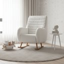 Ver imagem 1 de Poltrona Amamentação Balanço de Madeira Zen Branco