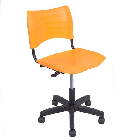 Cadeira Iso Turim Plastica Giratoria Secretaria com Regulagem de Altura Laranja Popmov Cadeira Iso G