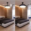 Ver imagem 4 de Ventilador de Teto Grande Lampada Led 3 em 1 Pa Retratil Controle Remoto Lustre Ajustavel Sala Quart