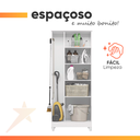 Ver imagem 6 de Armário Multiuso Organizador Lavanderia 2 Portas 4 Prateleiras Jade Moval Branco