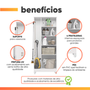 Ver imagem 4 de Armário Multiuso Organizador Lavanderia 2 Portas 4 Prateleiras Jade Moval Branco