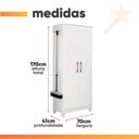 Ver imagem 4 de Armário Multiuso Organizador Lavanderia 2 Portas 4 Prateleiras Jade Moval Branco