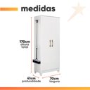 Ver imagem 3 de Armário Multiuso Organizador Lavanderia 2 Portas 4 Prateleiras Jade Moval Branco