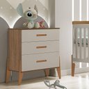Ver imagem 1 de Cômoda Gaveteiro Infantil Ambiente Emilly Off White Carvalho - Canaã Baby