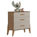 Ver imagem 2 de Cômoda Gaveteiro Infantil Ambiente Emilly Off White Carvalho - Canaã Baby