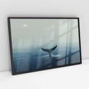 Ver imagem 1 de Quadro Oceano Fotografia Baleia - 70x50cm:moldura Preta