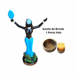 Iemanjá Católica Imagem Orixá Em Resina 28 Cm Axé Loja Mistica Iemanjá Católica 28 cm - 2