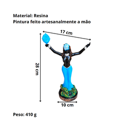 Iemanjá Católica Imagem Orixá Em Resina 28 Cm Axé Loja Mistica Iemanjá Católica 28 cm - 9
