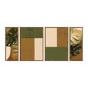 Ver imagem 1 de Kit 4 Quadros Decorativos Folhas Geométrico Sala Cozinha