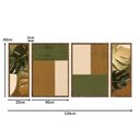 Ver imagem 5 de Kit 4 Quadros Decorativos Folhas Geométrico Sala Cozinha