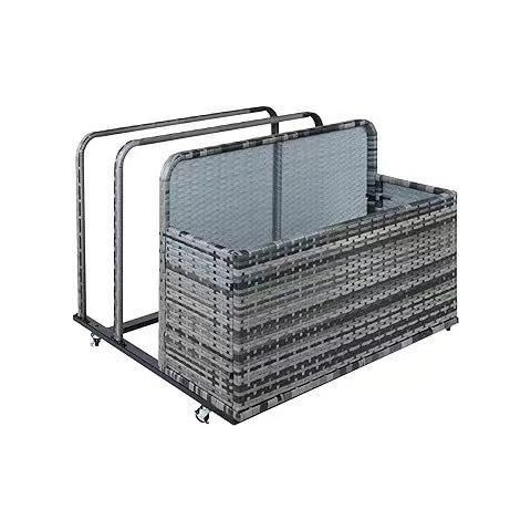 Takywep Armazenamento de Flutuadores em Rattan Pe com Rodas, 100 Cm X 80 Cm X 76 Cm
