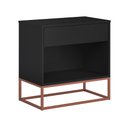 Ver imagem 3 de Kit 2 Mesinha de Cabeceira Canto Malta Preto com Base de Ferro Cobre