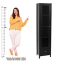 Ver imagem 5 de Cristaleira Ditália 1 Porta de Vidro 1 Gaveta E-962 cor:preto