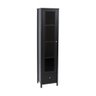 Cristaleira Ditália 1 Porta de Vidro 1 Gaveta E-962 cor:preto - 1