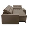 Sofá de Canto Retrátil e Reclinável com Molas 3,00x2,00 Viena Suede Cappuccino Mirra Decor - 4