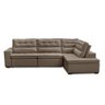 Sofá de Canto Retrátil e Reclinável com Molas 3,00x2,00 Viena Suede Cappuccino Mirra Decor - 3