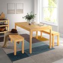 Ver imagem 1 de Mesa de Madeira Maciça 4 Lugares com Bancos Mandacaru CabeCasa MadeiraOriginals