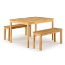 Ver mais imagens de Mesa Madeira Maciça 4 Lugares com Bancos Mandacaru Yescasa Marrom/Amêndoa