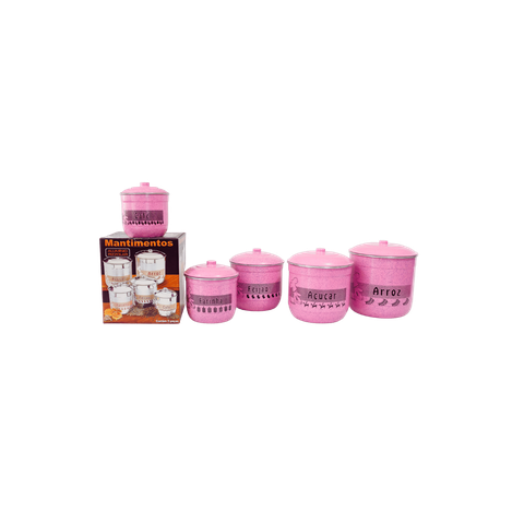 Jogo de Mantimentos 05 Peças Color's Rizzolar Conjunto de Mantimentos Rosa