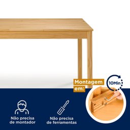 Mesa de Jantar 4 Lugares Madeira Maciça Mandacaru CabeCasa MadeiraMadeira - 5