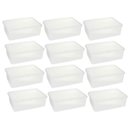Ver imagem 1 de Kit 12 Cestos Organizadores Transparentes com Tampa 3,5l Plasvale Brinquedos Acessórios
