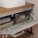 Ver imagem 4 de Gabinete de Banheiro 60cm Mdf com Cuba Porta e Nicho Cimento