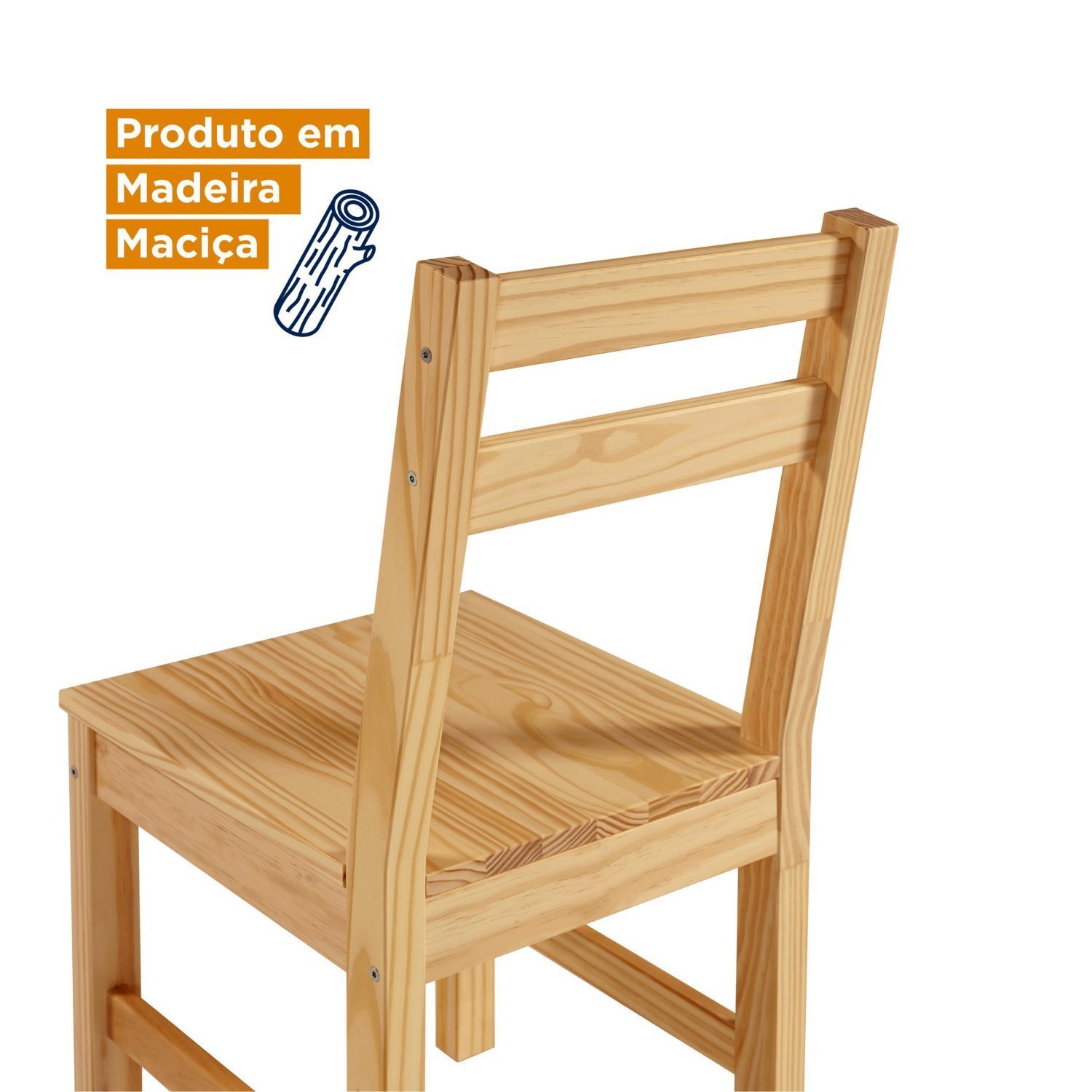 Conjunto 2 Cadeiras de Madeira Maciça Mandacaru CabeCasa MadeiraMadeira - 6